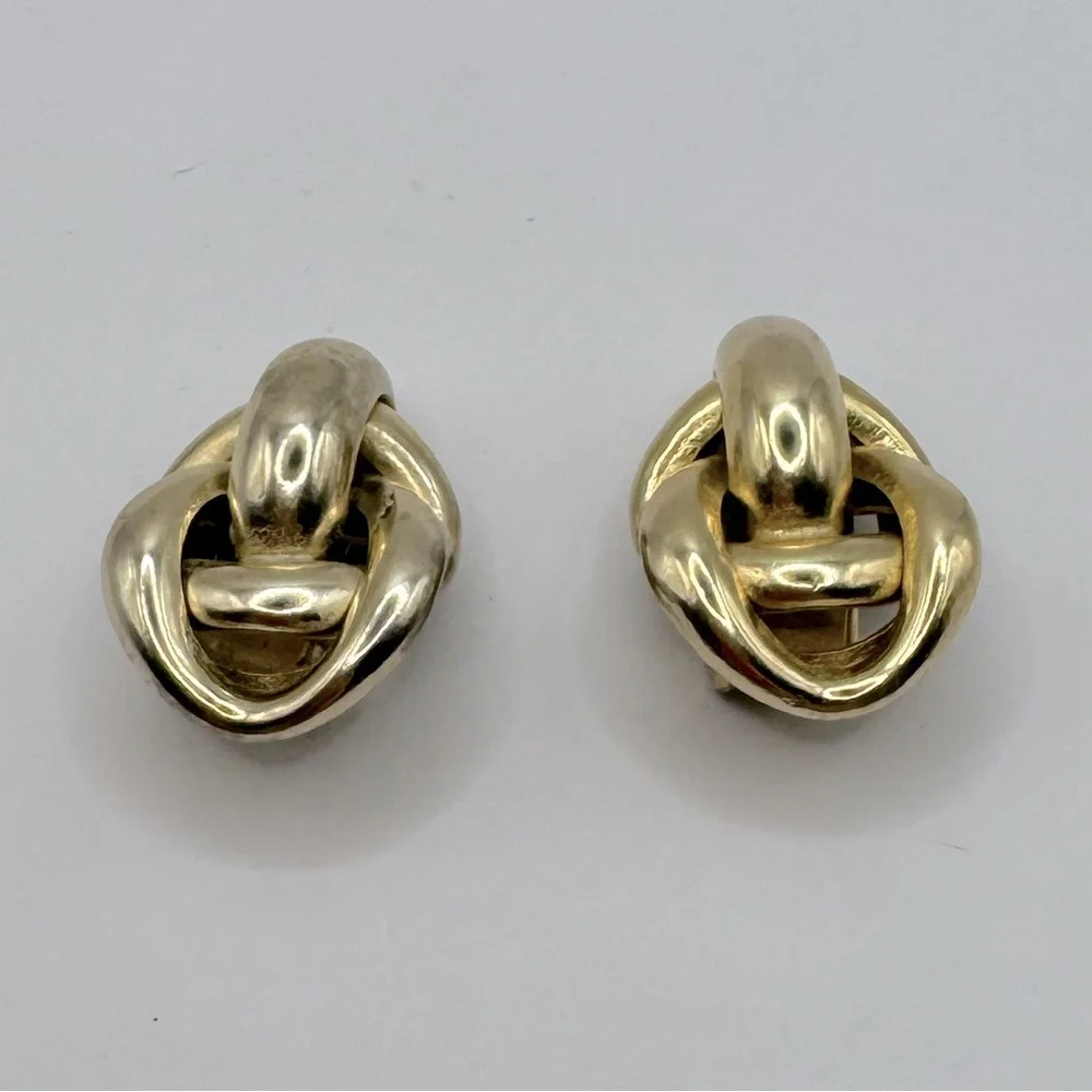 MARINO Vintage Gold-Tone Chain Link Clip-On Earrings